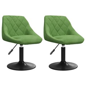 vidaXL Eetkamerstoelen draaibaar 2 st fluweel lichtgroen