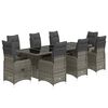 vidaXL 9-delige Bistroset met kussens poly rattan grijs
