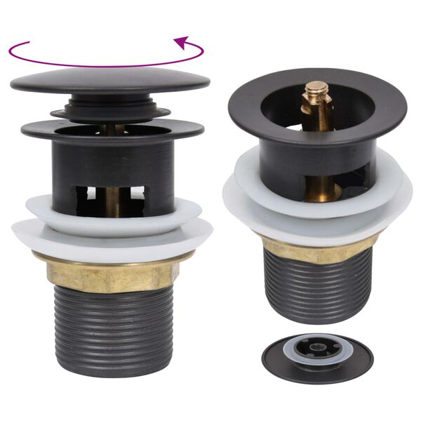 vidaXL Afvoer pop-up met overloop 6,4x6,4x9,1 cm grijs