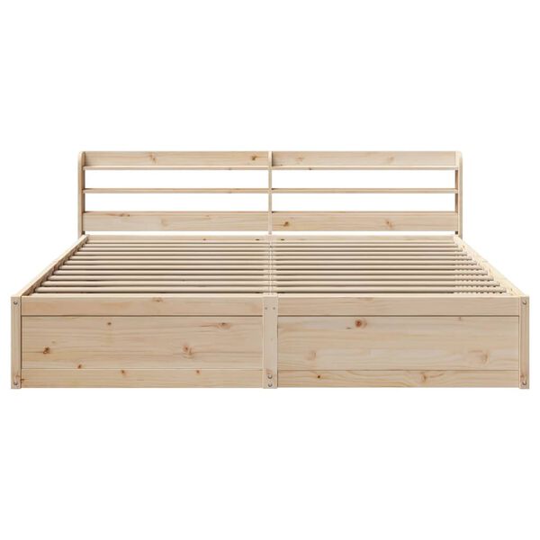 vidaXL Bedframe met hoofdbord massief grenenhout 180x200 cm