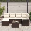 vidaXL Tuin Sofa Set met opslag 7 pcs Bruin poly rattan
