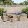 vidaXL Tuin Sofa Set met kussen 12 pcs Beige Poly riet