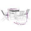 vidaXL 5-delige Tuinset inklapbaar massief teakhout