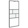 vidaXL Inloop Douche Wand Zwart 90 x 195 x 0,5 cm Glas en Aluminium