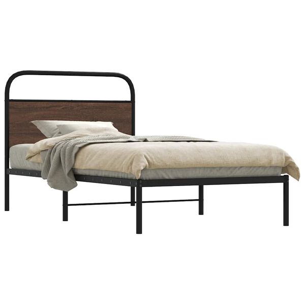 vidaXL Bedframe zonder matras bewerkt hout bruin eikenkleur 100x190 cm