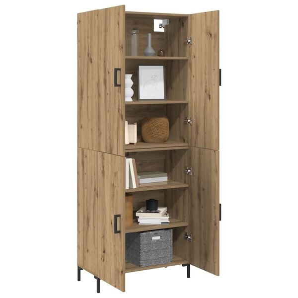 vidaXL Highboard artisanaal eikenkleurig 69,5 x 34 x 180 cm