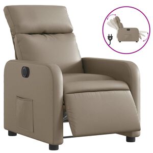 vidaXL Fauteuil verstelbaar elektrisch kunstleer cappuccinokleurig