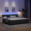vidaXL LED Box Spring Bed met matras Zwart 200 x 200 cm Fluweel