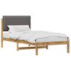vidaXL Bedframe met gestoffeerd hoofdbord Whitewash en lichtgrijs