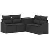 vidaXL Bankstel 5 st Zwart Poly Rattan en Staal