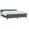 vidaXL Boxspring met matras fluweel donkergrijs 200x220 cm