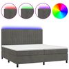 vidaXL Boxspring met matras en LED fluweel donkergrijs 200x200 cm