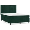 vidaXL Boxspring met matras fluweel donkergroen 140x190 cm