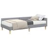 vidaXL Hoekbedframe met Matras met matras 2 pcs Lichtgrijs Stof