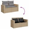 vidaXL 6-delige Loungeset met kussens poly rattan beige