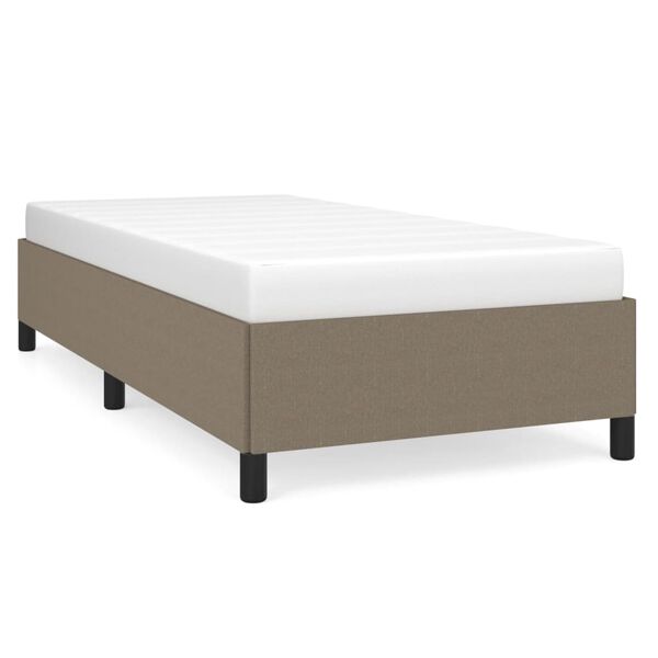 vidaXL Bedframe zonder matras 100x200 cm stof taupe