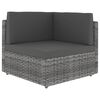 vidaXL 9-delige Loungeset met kussens poly rattan grijs