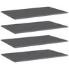 vidaXL Wandschappen 4 st 80x50x1,5 cm spaanplaat hoogglans grijs