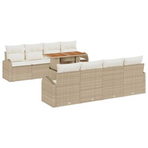 vidaXL Tuin Sofa Set met kussen 7 pcs Beige en Cr&egrave;me