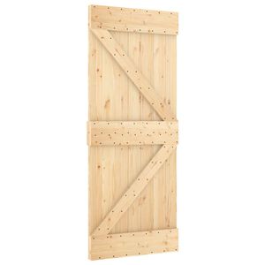 vidaXL Schuifdeur NARVIK Naturel en Zwart 85 x 210 cm (213,5 cm)