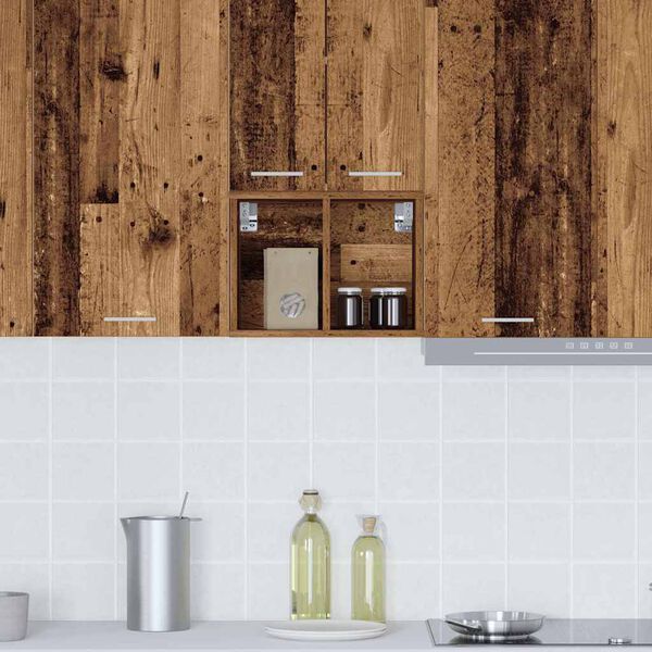 vidaXL Hangkast met opslag Oudhout 30 x 29,5 x 40 cm Bewerkt hout