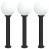 vidaXL Bolderverlichting 3 stuks 80 cm Zwart IP44