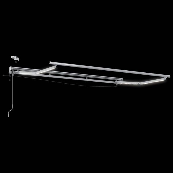 vidaXL Elektrisch Zonnescherm Frame met LED's Wit 3 x 2 m Aluminium