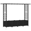 vidaXL Verhoogd Bed met Trellis en Dak Zwart 203 x 40 x 136 cm PP