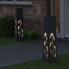 vidaXL Solar LED Pad Licht 2 pcs Antraciet Koudgewalst staal