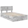 vidaXL Bedframe met lade Beton Grijs 135 x 190 cm Geconstrueerd hout
