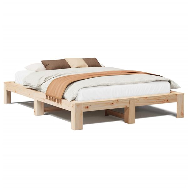 vidaXL Bedframe zonder matras massief grenenhout 140x190 cm