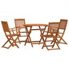 vidaXL Buitenmeubelset 5 st Naturel Massief Eucalyptus Hout