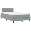 vidaXL Boxspring bed met matras met LED Lichtgrijs 120 x 190 cm Stof