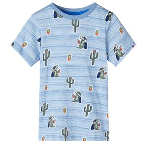 Kindershirt 128 gemengd blauw