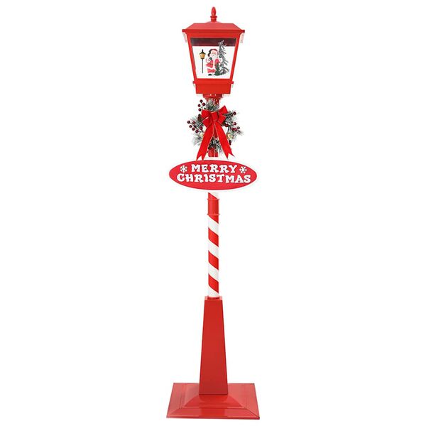 vidaXL Kerststraatlamp met lantaarn Rood 40,5x40,5x180cm Kunststof