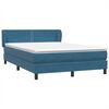 vidaXL Boxspring met matras fluweel donkerblauw 160x220 cm