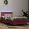 vidaXL Boxspring met matras en LED fluweel roze 80x220 cm