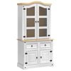 vidaXL Dressoir met lade Wit 100 x 48,5 x 179 cm Massief grenenhout