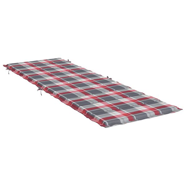 vidaXL Ligbedkussen 186x58x4 cm oxford stof ruitpatroon rood