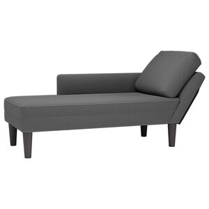 vidaXL Chaise longue met kussen corduroy stof donkergrijs