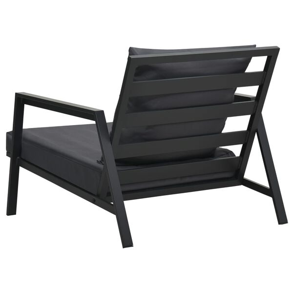 vidaXL Tuinbank 2-zits met kussens aluminium donkergrijs