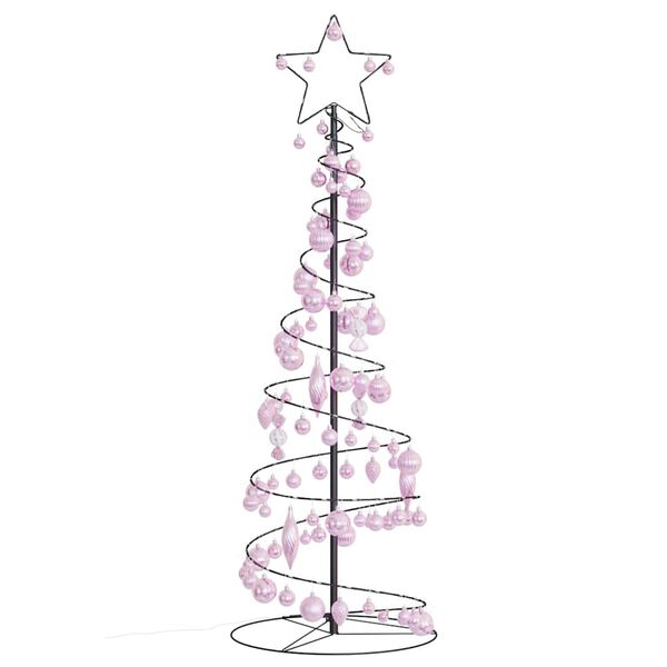 vidaXL LED-kerstboom met kerstballen 100 LED's warm wit 150 cm