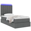 vidaXL Opbergbed met LED met matras Donkergrijs 100 x 200 cm Polyester