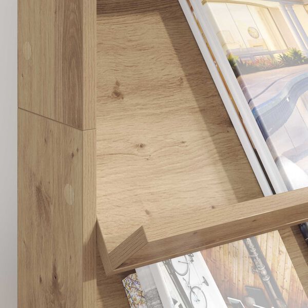 vidaXL Tijdschrift Rek Artisan Eiken 70 x 41 x 126 cm Bewerkt hout