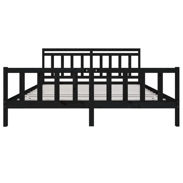 vidaXL Bedframe massief hout zwart 200x200 cm