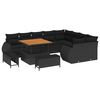 vidaXL Tuin Sofa Set 12 pcs Zwart Poly rattan en gepoedercoat staal