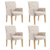 vidaXL Eetkamerstoelen 4 st met armleuningen stof beige