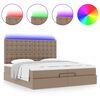 vidaXL Ottoman bed met matrassen en LED's 200x200cm kunstleer