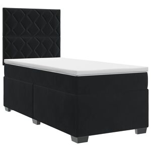 vidaXL Boxspringbed met matras Zwart 80 x 200 cm Fluweel