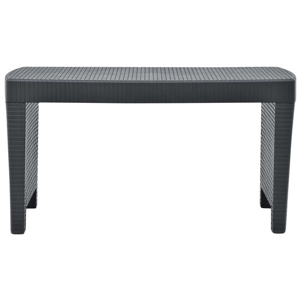 vidaXL 3-delige Loungeset kunststof antraciet